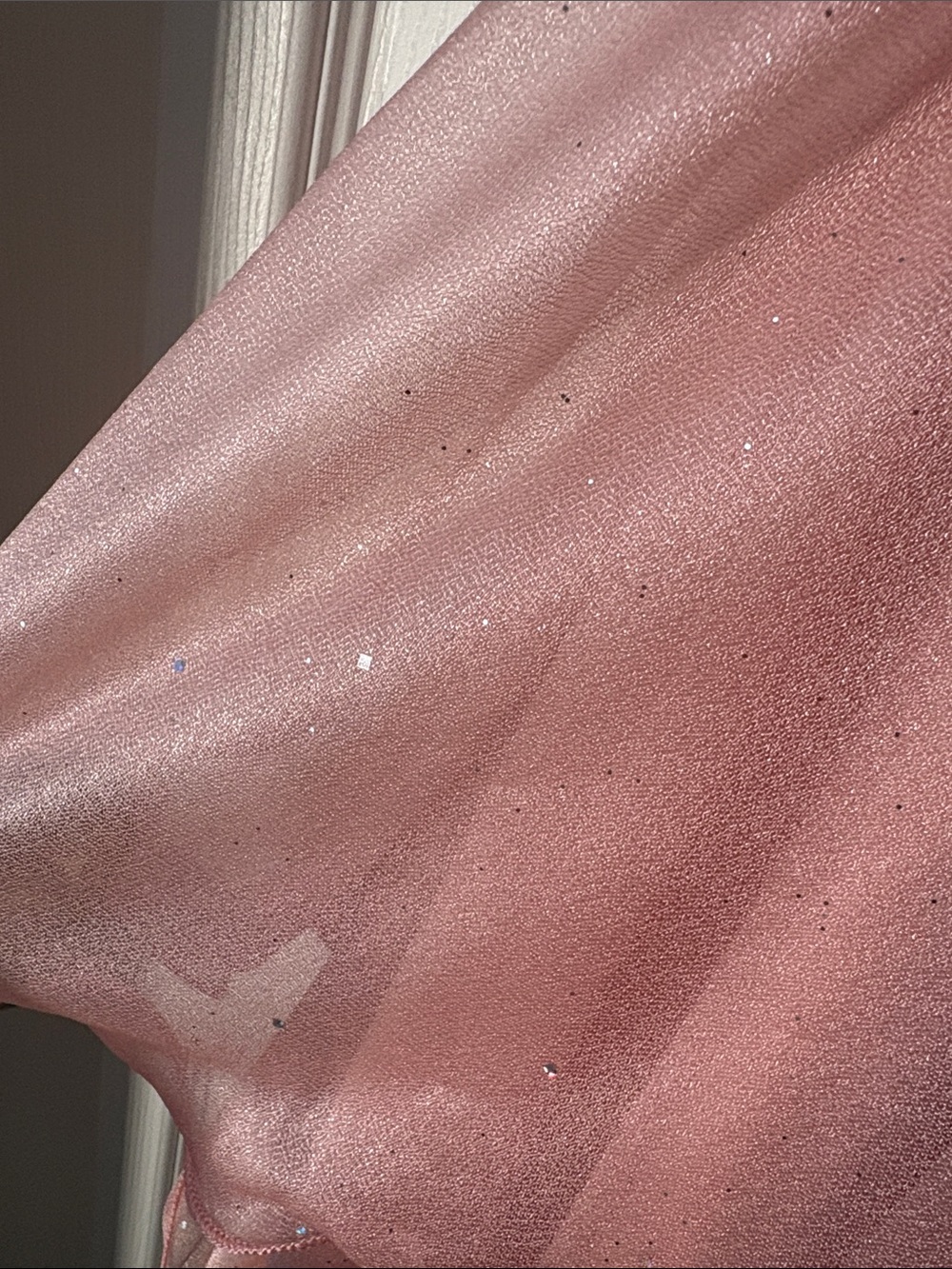 Cider Shimmery Dusty Pink Ruffle Slip Dress - Picture 4 of 4